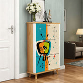 Kate McEnroe New York Mid Century Atomic Cat Retro TV Shoe Cabinet, Vintage Style Starburst Storage, 50s Mod FurnitureShoe StorageKfMI84bKpH