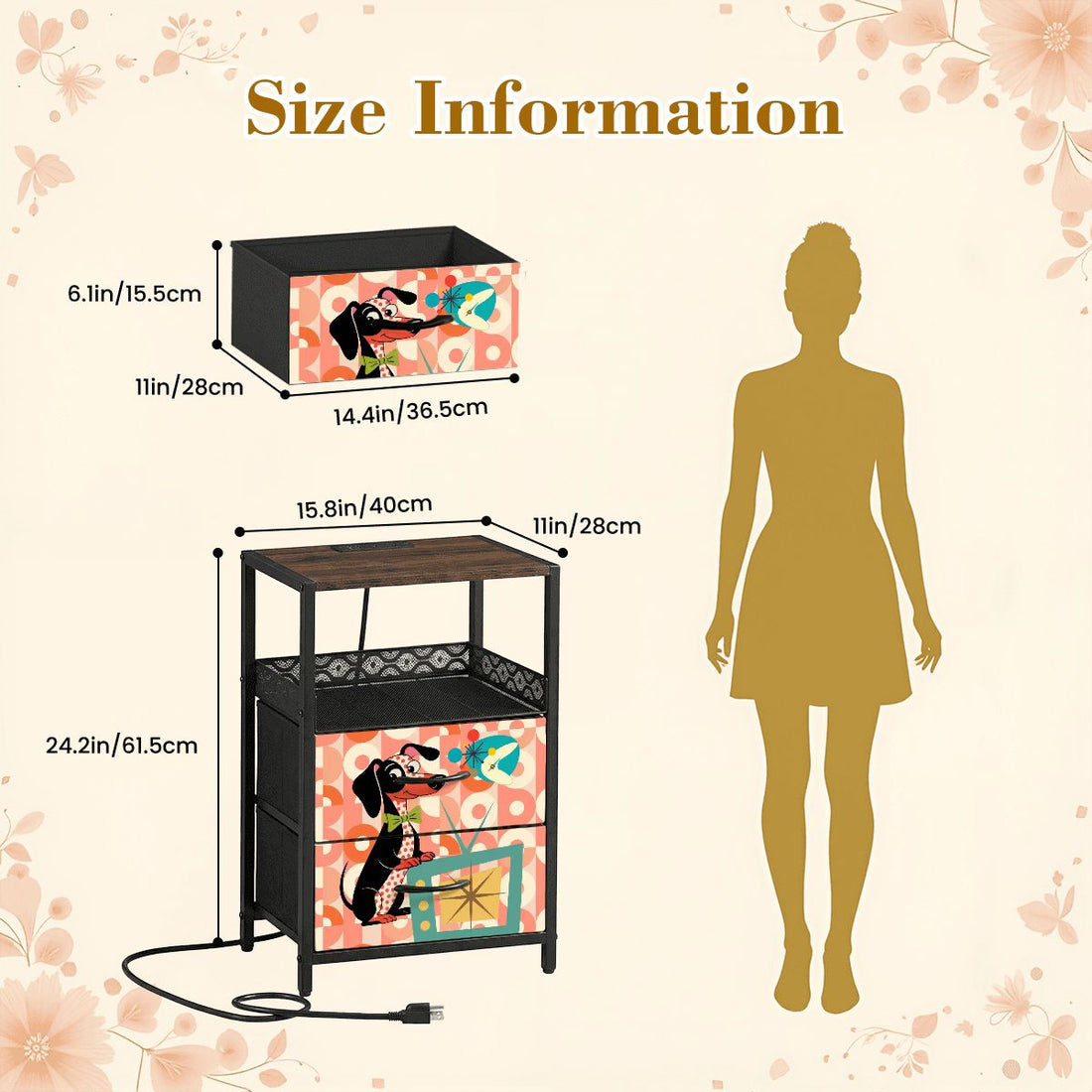 Kate McEnroe New York Mid Century Atomic Dachshund Nightstand Retro Wiener Dog DecorNightStandsfRQ6Uq9KoP