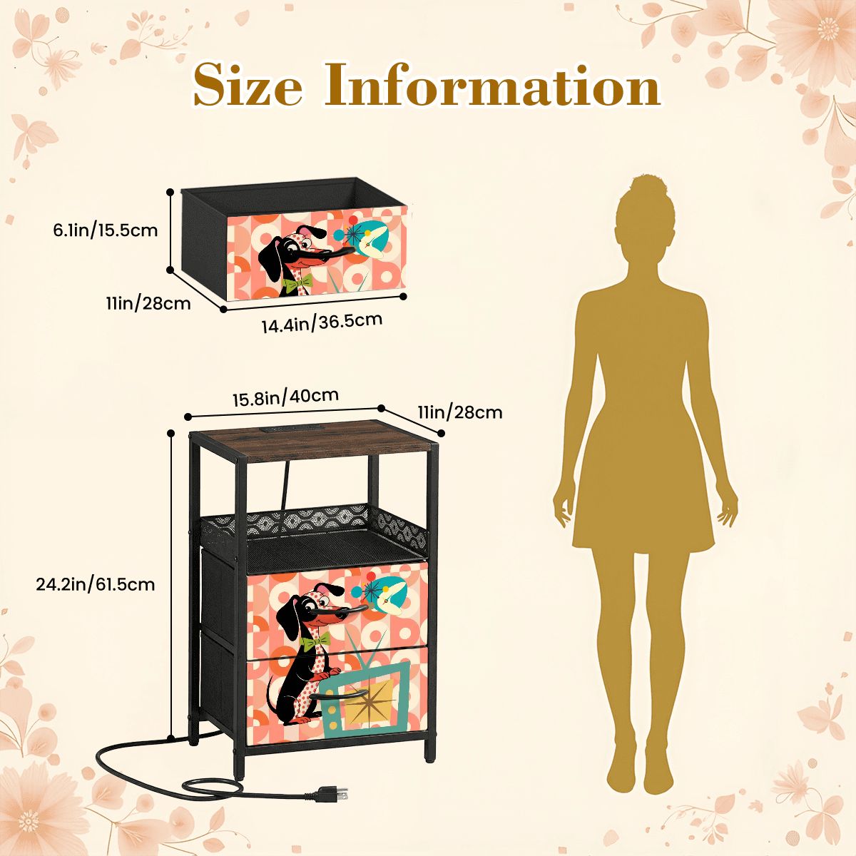 Kate McEnroe New York Mid Century Atomic Dachshund Nightstand Retro Wiener Dog DecorNightStandsfRQ6Uq9KoP