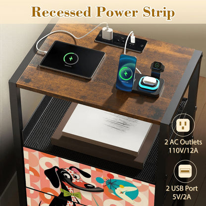 Kate McEnroe New York Mid Century Atomic Dachshund Nightstand Retro Wiener Dog DecorNightStandsfRQ6Uq9KoP