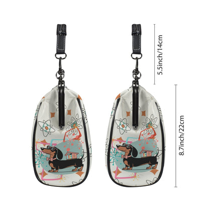 Kate McEnroe New York Mid Century Atomic Dachshund Starburst Doxie Dog Kisslock PurseCrossbody BagsD3266658