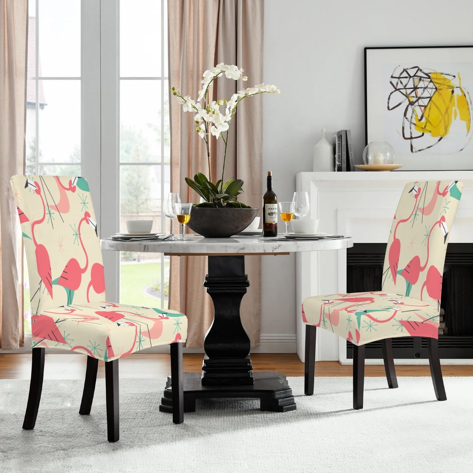 Kate McEnroe New York Mid Century Atomic Flamingo Dining Chair SlipcoversChair SlipcoversD3232934