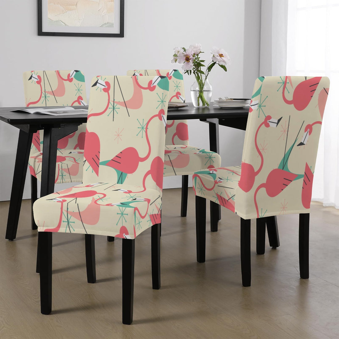 Kate McEnroe New York Mid Century Atomic Flamingo Dining Chair SlipcoversChair SlipcoversD3232934