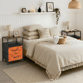 Kate McEnroe New York Mid Century Atomic Orange Nightstand Starburst 2 Drawer Bedside TableNightStands5ybKm1lVuI