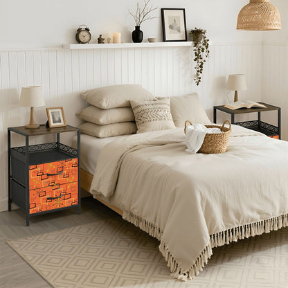Kate McEnroe New York Mid Century Atomic Orange Nightstand Starburst 2 Drawer Bedside TableNightStands5ybKm1lVuI