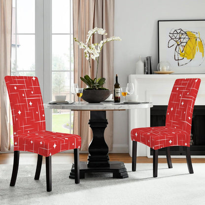 Kate McEnroe New York Mid Century Atomic Starburst Red Christmas Dining Chair SlipcoversChair SlipcoversD3232880