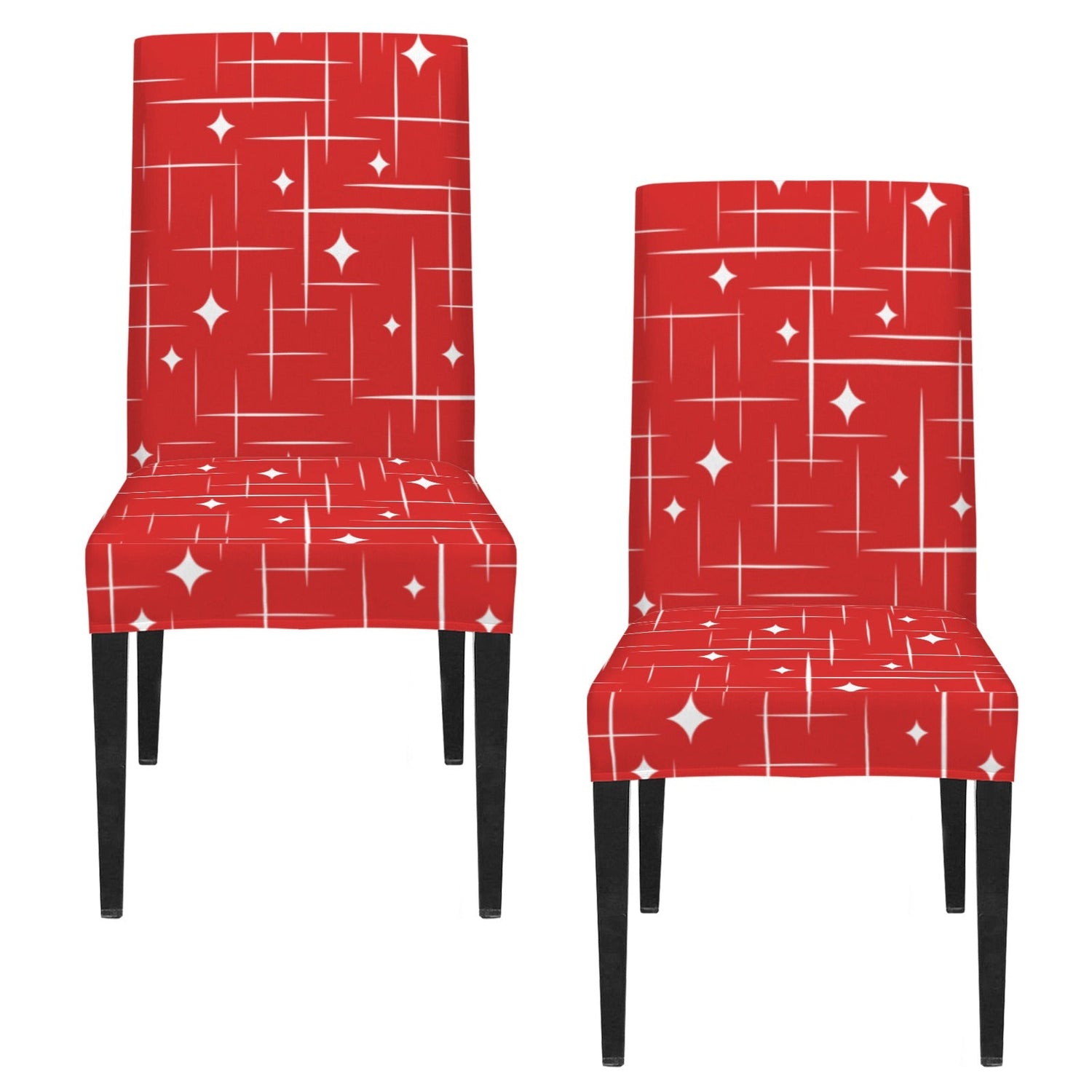 Kate McEnroe New York Mid Century Atomic Starburst Red Christmas Dining Chair SlipcoversChair SlipcoversD3232880