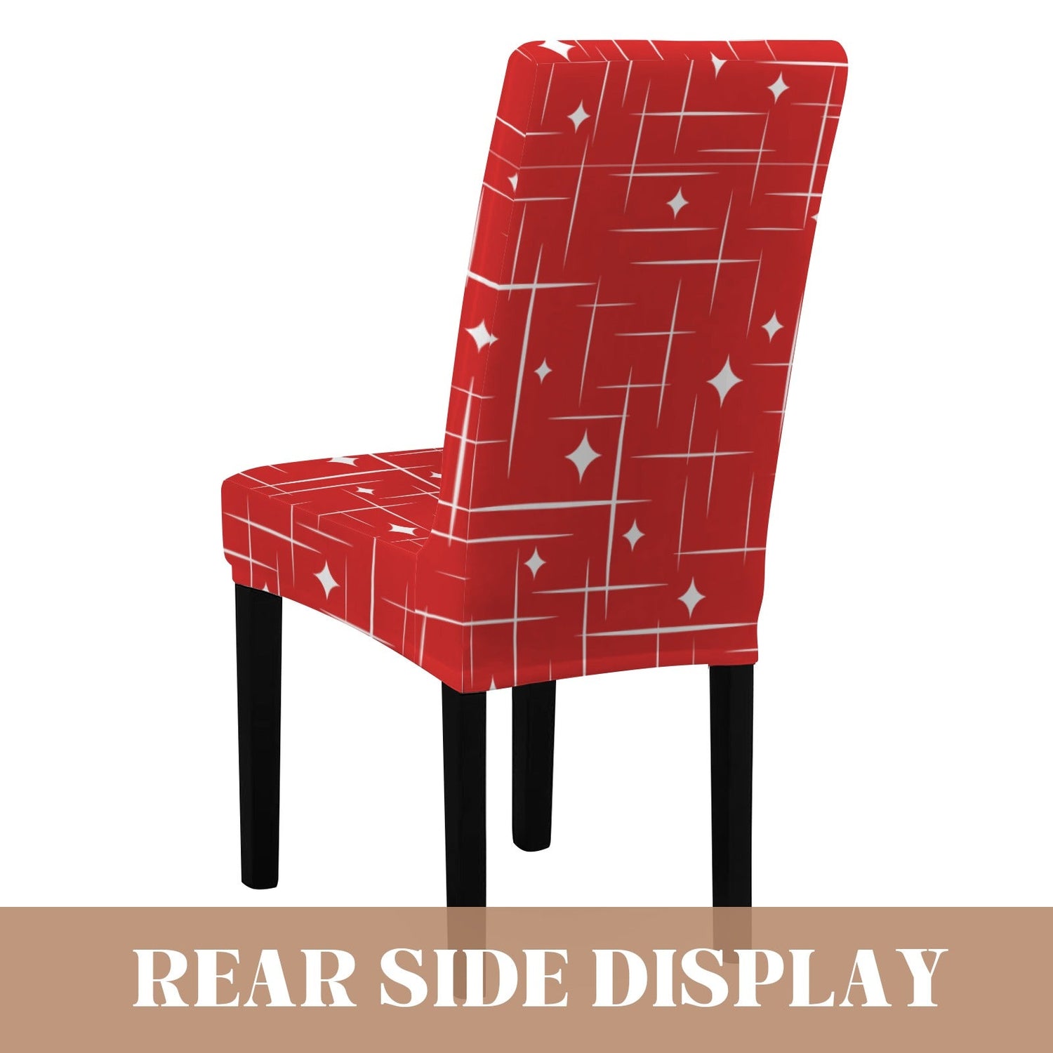 Kate McEnroe New York Mid Century Atomic Starburst Red Christmas Dining Chair SlipcoversChair SlipcoversD3232880