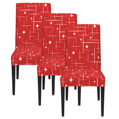 Kate McEnroe New York Mid Century Atomic Starburst Red Christmas Dining Chair SlipcoversChair SlipcoversD3232881