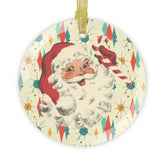 Kate McEnroe New York Mid Century Christmas Glass Ornament Retro 50s Santa Starburst AccentOrnaments28362744926796505918