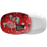 Kate McEnroe New York Mid Century Christmas Platter Retro 50s Kitsch Merriest Holiday ServewareServing Platters9727