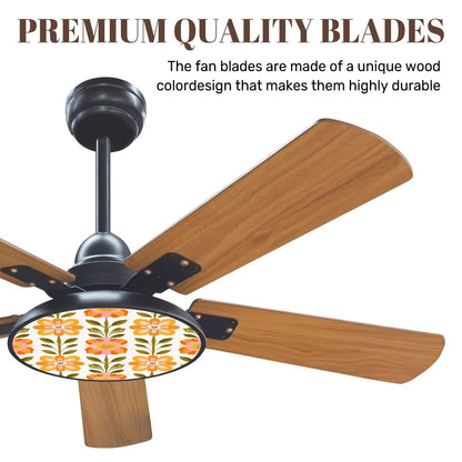 Kate McEnroe New York Mid Century Danish Modern Scandinavian Floral Ceiling Fan with LightCeiling Fans7StMEXVA9b