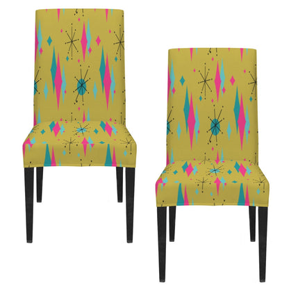 Kate McEnroe New York Mid Century Franciscan Diamond Starburst Chartreuse Dining Chair SlipcoversChair SlipcoversD3232943