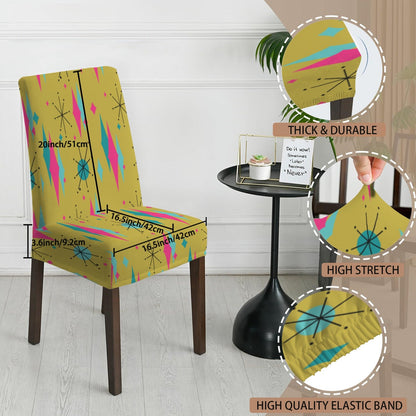 Kate McEnroe New York Mid Century Franciscan Diamond Starburst Chartreuse Dining Chair SlipcoversChair SlipcoversD3232943