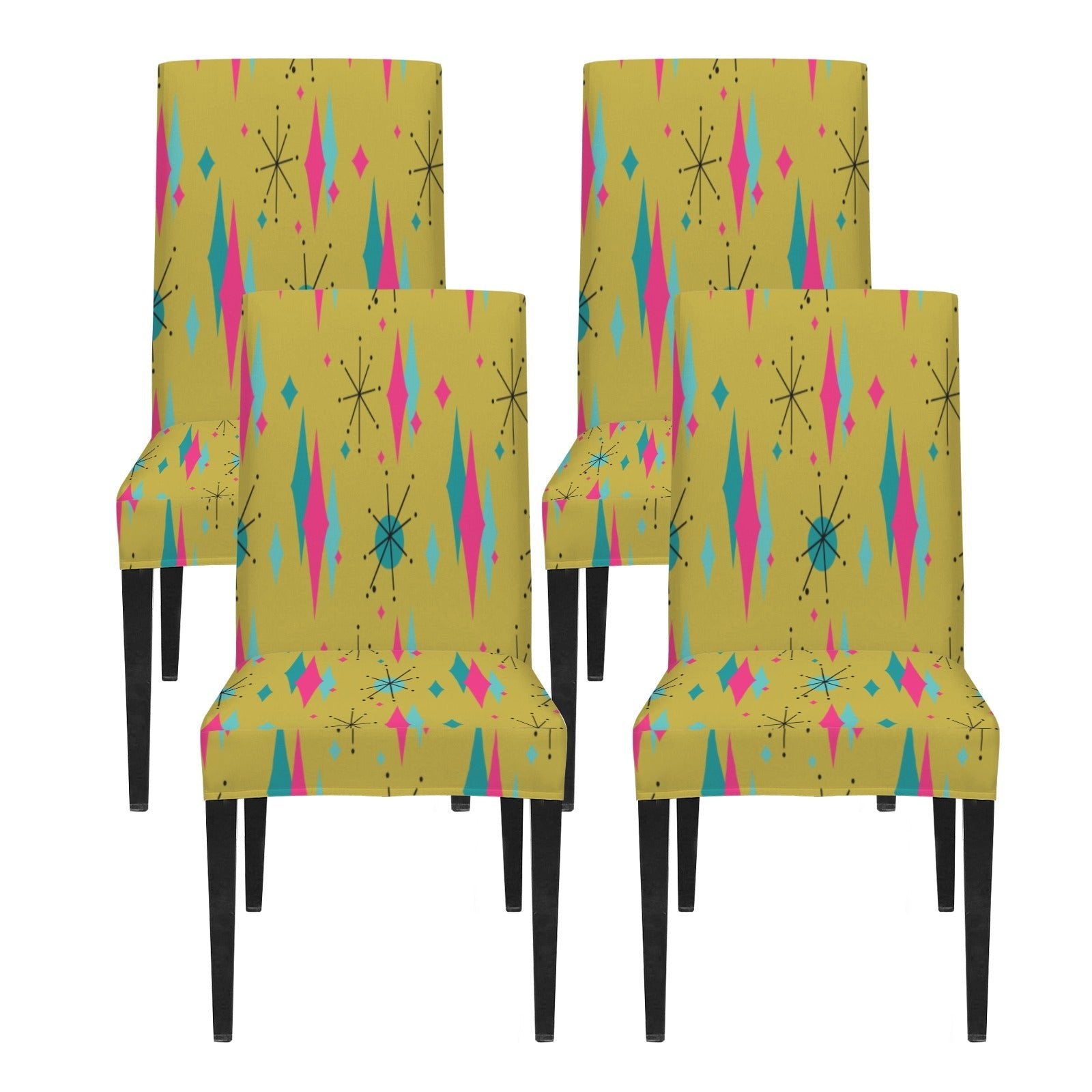 Kate McEnroe New York Mid Century Franciscan Diamond Starburst Chartreuse Dining Chair SlipcoversChair SlipcoversD3232951