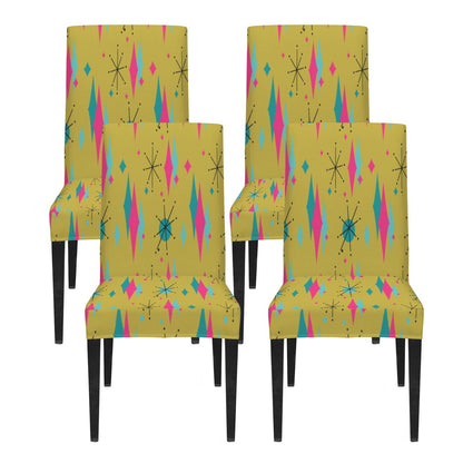 Kate McEnroe New York Mid Century Franciscan Diamond Starburst Chartreuse Dining Chair SlipcoversChair SlipcoversD3232951