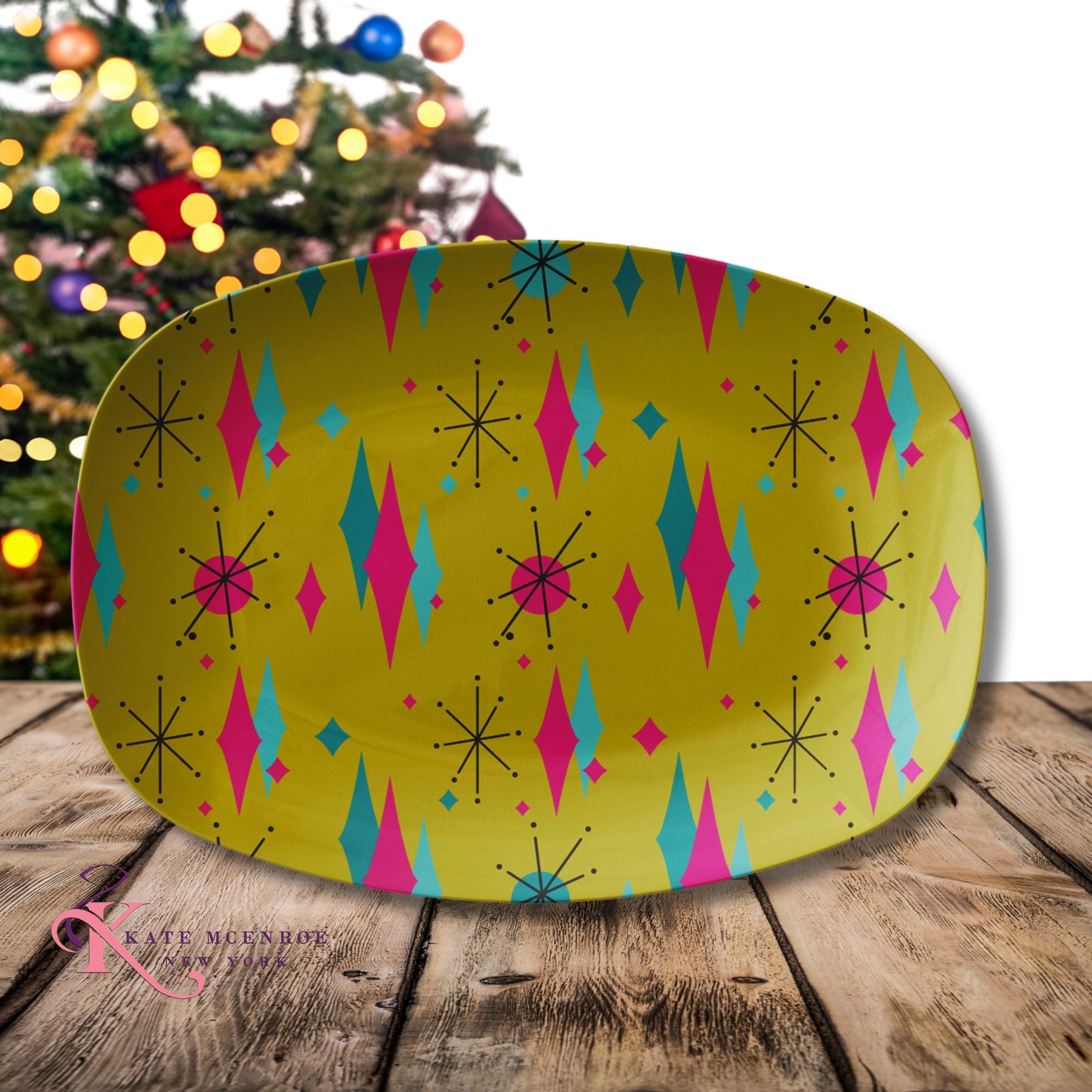 Kate McEnroe New York Mid Century Franciscan Diamond Starburst Chartreuse Serving PlatterServing PlattersPLAT - FRAN - DIAM - GLD