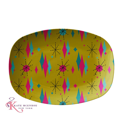 Kate McEnroe New York Mid Century Franciscan Diamond Starburst Chartreuse Serving PlatterServing PlattersPLAT - FRAN - DIAM - GLD