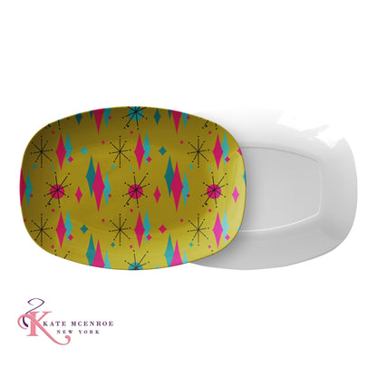 Kate McEnroe New York Mid Century Franciscan Diamond Starburst Chartreuse Serving PlatterServing PlattersPLAT - FRAN - DIAM - GLD