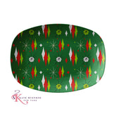 Kate McEnroe New York Mid Century Franciscan Diamond Starburst Green Christmas Serving PlatterServing PlattersFDS - GRN