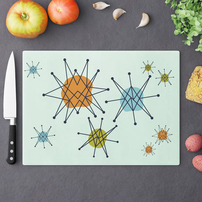 Kate McEnroe New York Mid Century Franciscan Starburst Glass Cutting Board, Retro MCM KitchenCutting Boards24541306155212577147