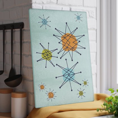 Kate McEnroe New York Mid Century Franciscan Starburst Glass Cutting Board, Retro MCM KitchenCutting Boards24541306155212577147