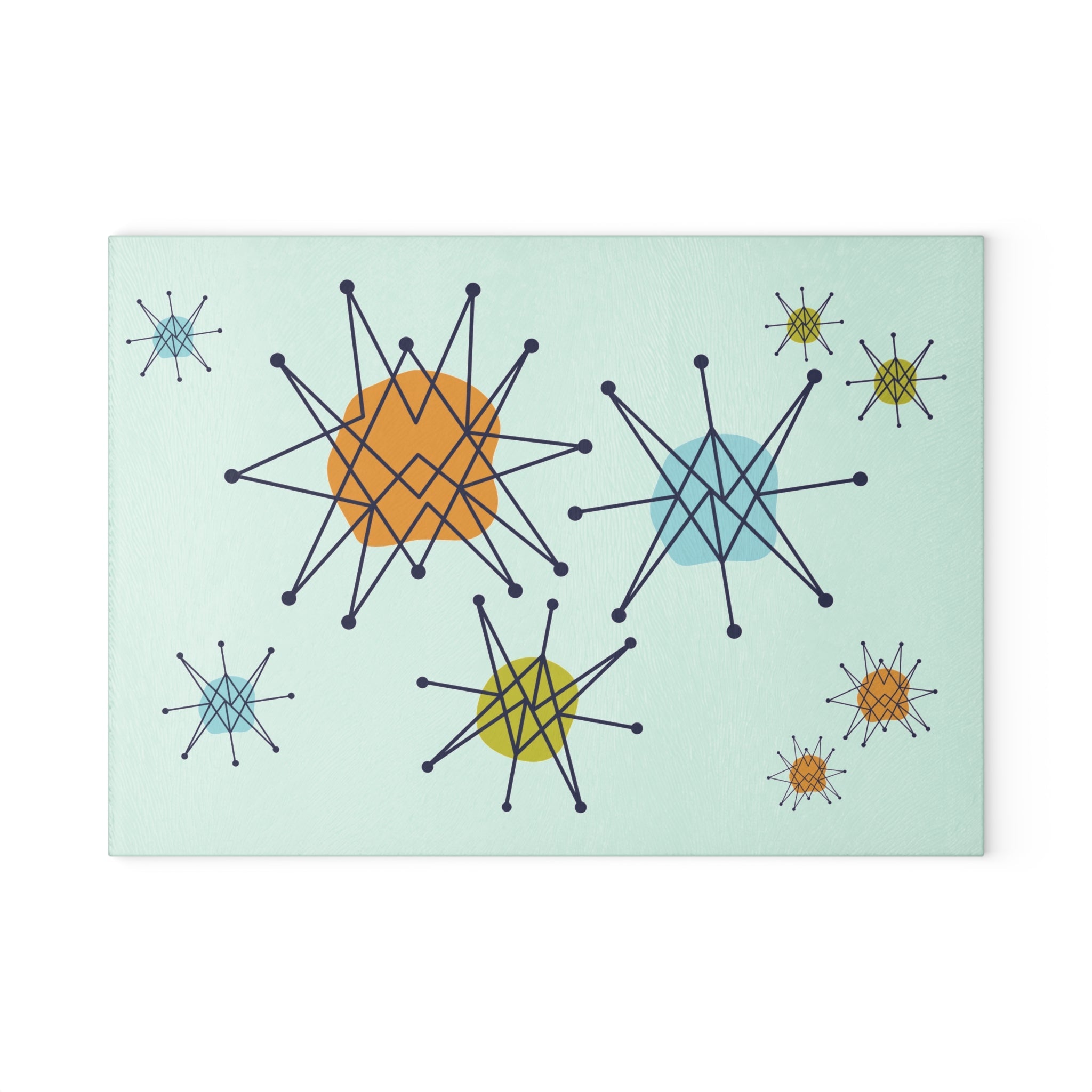 Kate McEnroe New York Mid Century Franciscan Starburst Glass Cutting Board, Retro MCM KitchenCutting Boards26820398471202446528