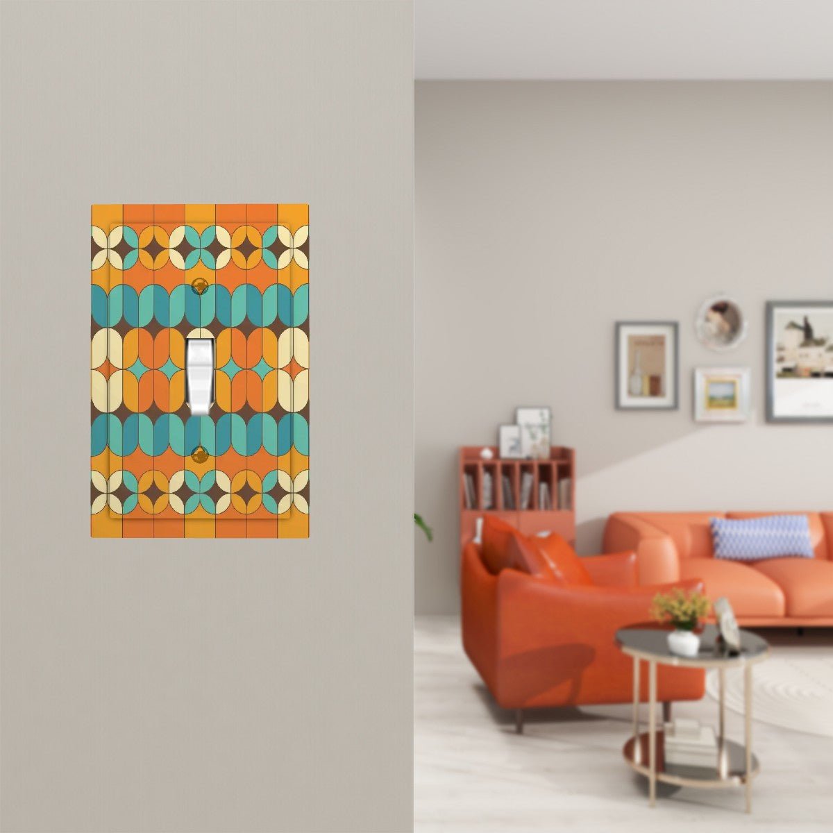 Kate McEnroe New York Mid Century Geometric Light Switch Cover, Retro 60s Wall PlateSwitch Platesx0mbsMMPci