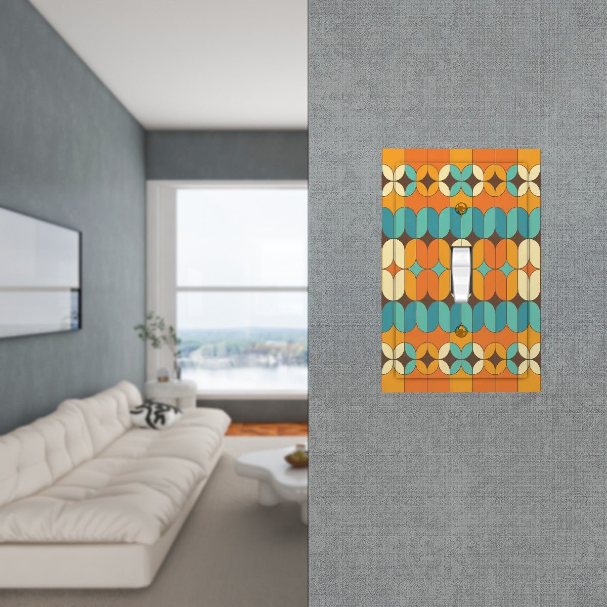 Kate McEnroe New York Mid Century Geometric Light Switch Cover, Retro 60s Wall PlateSwitch Platesx0mbsMMPci