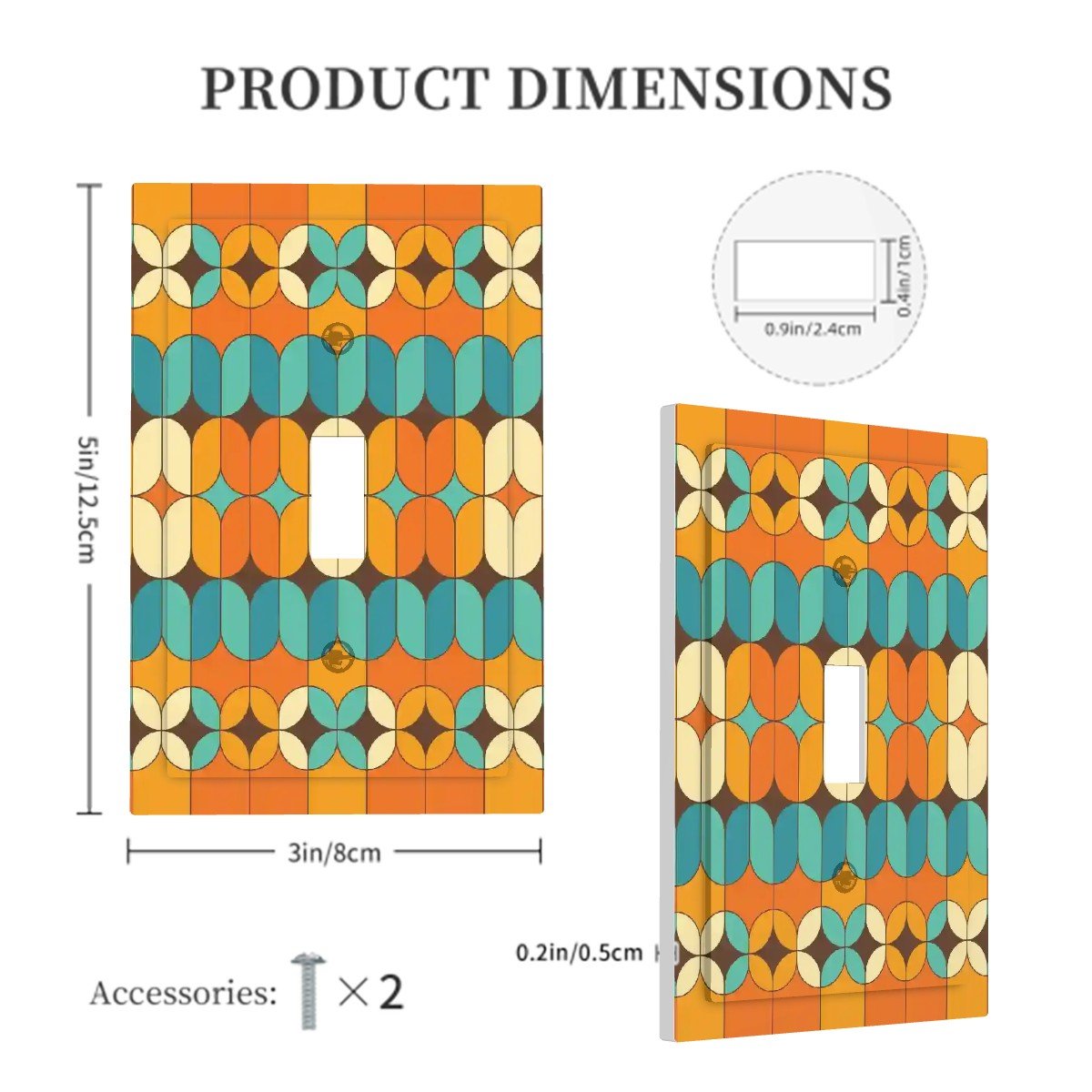 Kate McEnroe New York Mid Century Geometric Light Switch Cover, Retro 60s Wall PlateSwitch Platesx0mbsMMPci