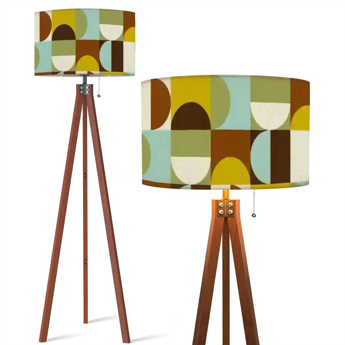 Kate McEnroe New York Mid Century Geometric Tripod Floor Lamp, Danish Drum Shade Retro Lighting, Minimalist Scandinavian Orb Accent DecorFloor LampsLHIz0U6P9i