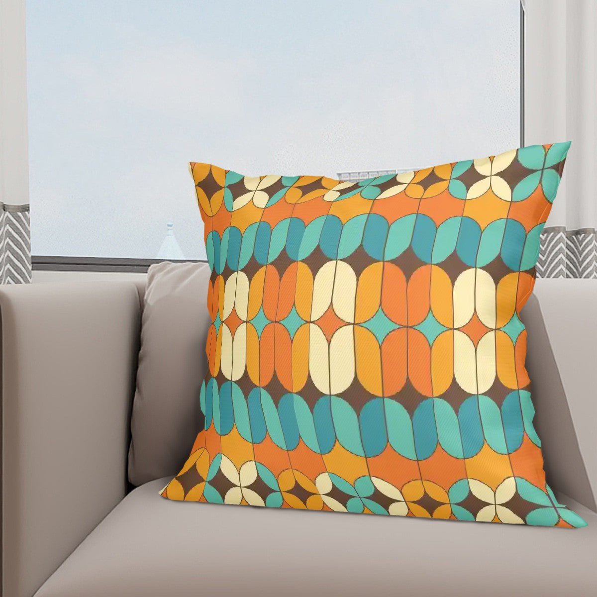 Kate McEnroe New York Mid Century Mod Geometric Pillow Covers Set of 4, 60s Teal Orange CushionsThrow Pillow CoversxAFoQhsn40