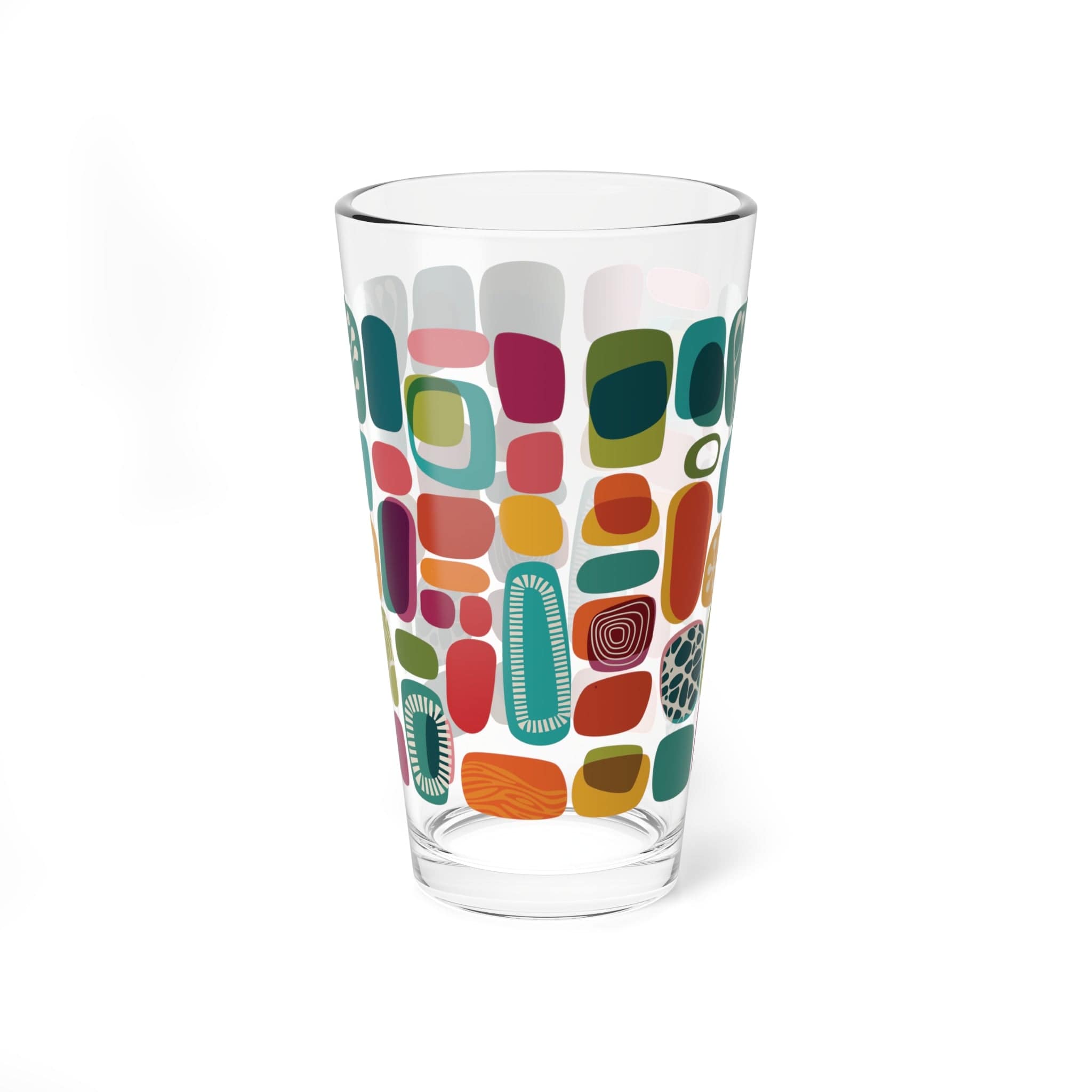 Kate McEnroe New York Mid Century Modern 1950s Amoeba Barware, Retro Cocktail Glass, Geometric Abstract Drinkware, MCM Pint Glass Mixing Glasses 16oz 74370479213139893780