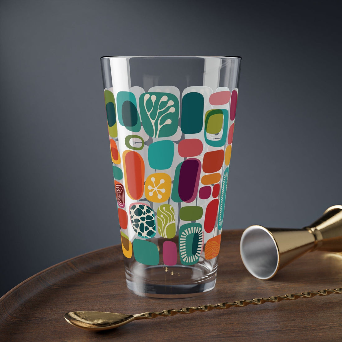 Kate McEnroe New York Mid Century Modern 1950s Amoeba Barware, Retro Cocktail Glass, Geometric Abstract Drinkware, MCM Pint GlassMixing Glasses74370479213139893780