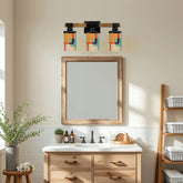 Kate McEnroe New York Mid Century Modern 1950s Geometric Vanity Light, Retro Cylinder Shade FixtureVanity Light FixturesfpxUM0kvPs