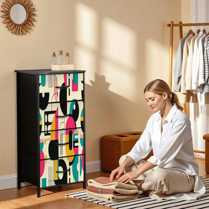 Kate McEnroe New York Mid Century Modern 50s Bauhaus Abstract 4 Drawer DresserDressersqUJB0raYIW