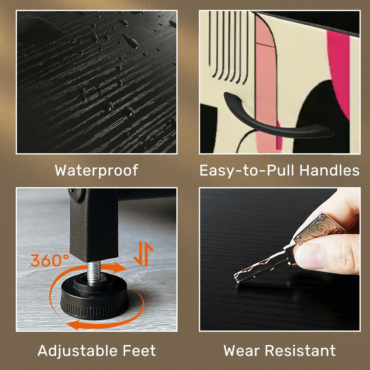 Kate McEnroe New York Mid Century Modern 50s Bauhaus Abstract 4 Drawer DresserDressersqUJB0raYIW