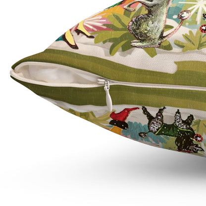 Kate McEnroe New York Mid Century Modern 50s Christmas Throw Pillow, Retro Kitsch Poodle Dog DecorThrow Pillows27511983303653084809