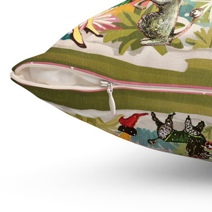 Kate McEnroe New York Mid Century Modern 50s Christmas Throw Pillow, Retro Kitsch Poodle Dog DecorThrow Pillows27511983303653084809