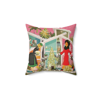 Kate McEnroe New York Mid Century Modern 50s Christmas Throw Pillow, Retro Kitsch Poodle Dog DecorThrow Pillows27511983303653084809