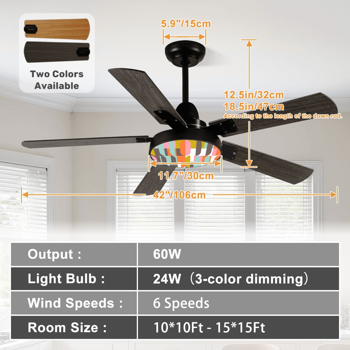 Kate McEnroe New York Mid Century Modern 50s Retro Abstract Ceiling Fan with LightCeiling Fansz7ryKHNpXr