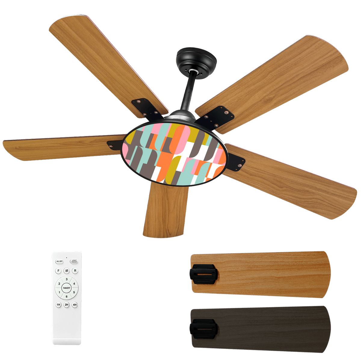 Kate McEnroe New York Mid Century Modern 50s Retro Abstract Ceiling Fan with LightCeiling Fansz7ryKHNpXr