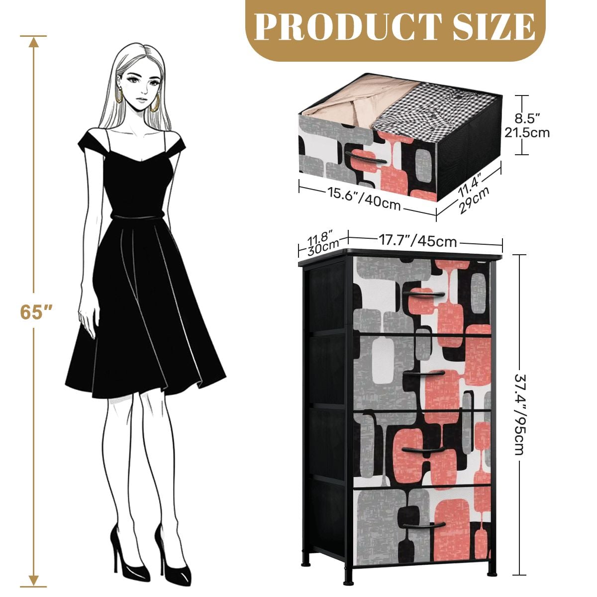 Kate McEnroe New York Mid Century Modern 60s Abstract Pink Geometric 4 Drawer DresserDressers0rs8ZBnEuy