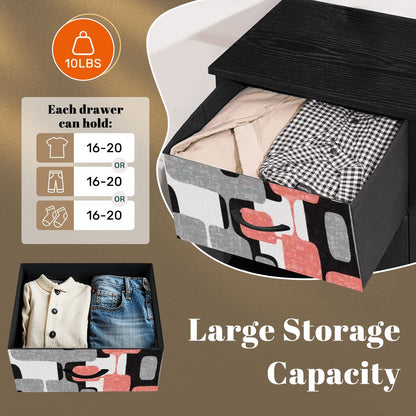 Kate McEnroe New York Mid Century Modern 60s Abstract Pink Geometric 4 Drawer DresserDressers0rs8ZBnEuy