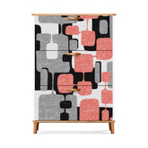 Kate McEnroe New York Mid Century Modern 60s Abstract Pink Geometric Shoe Cabinet MCM Entryway OrganizerShoe StorageHAjOvxgCKP
