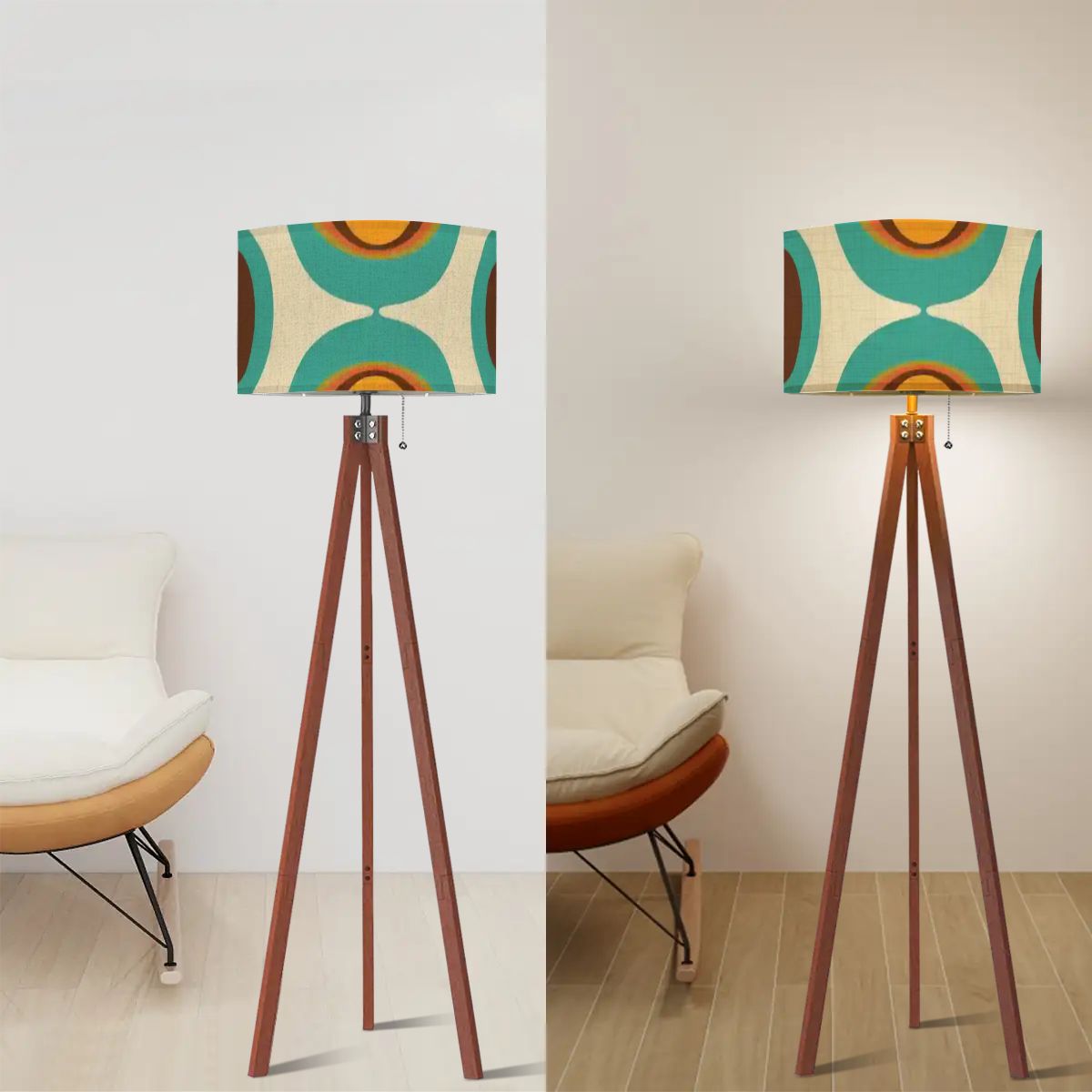 Kate McEnroe New York Mid Century Modern 70s Orbs Tripod Floor Lamp, Retro LightingTripod Floor LampsS9JQ9J7iwD