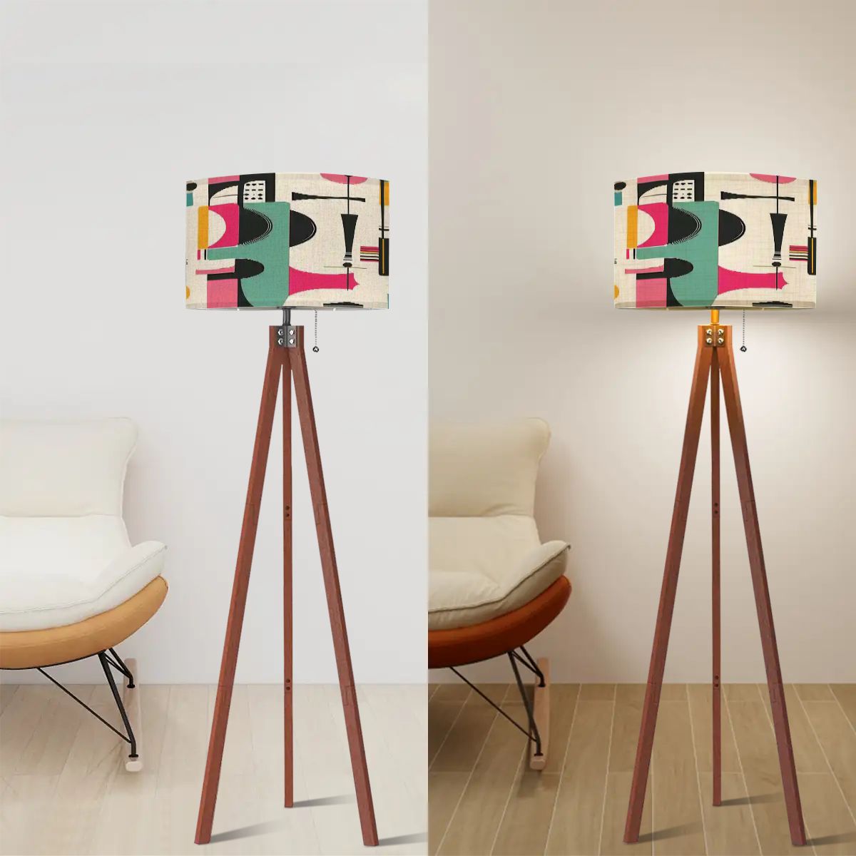 Kate McEnroe New York Mid Century Modern Abstract Atomic Tripod Floor LampTripod Floor Lamps60yODp3Z9D