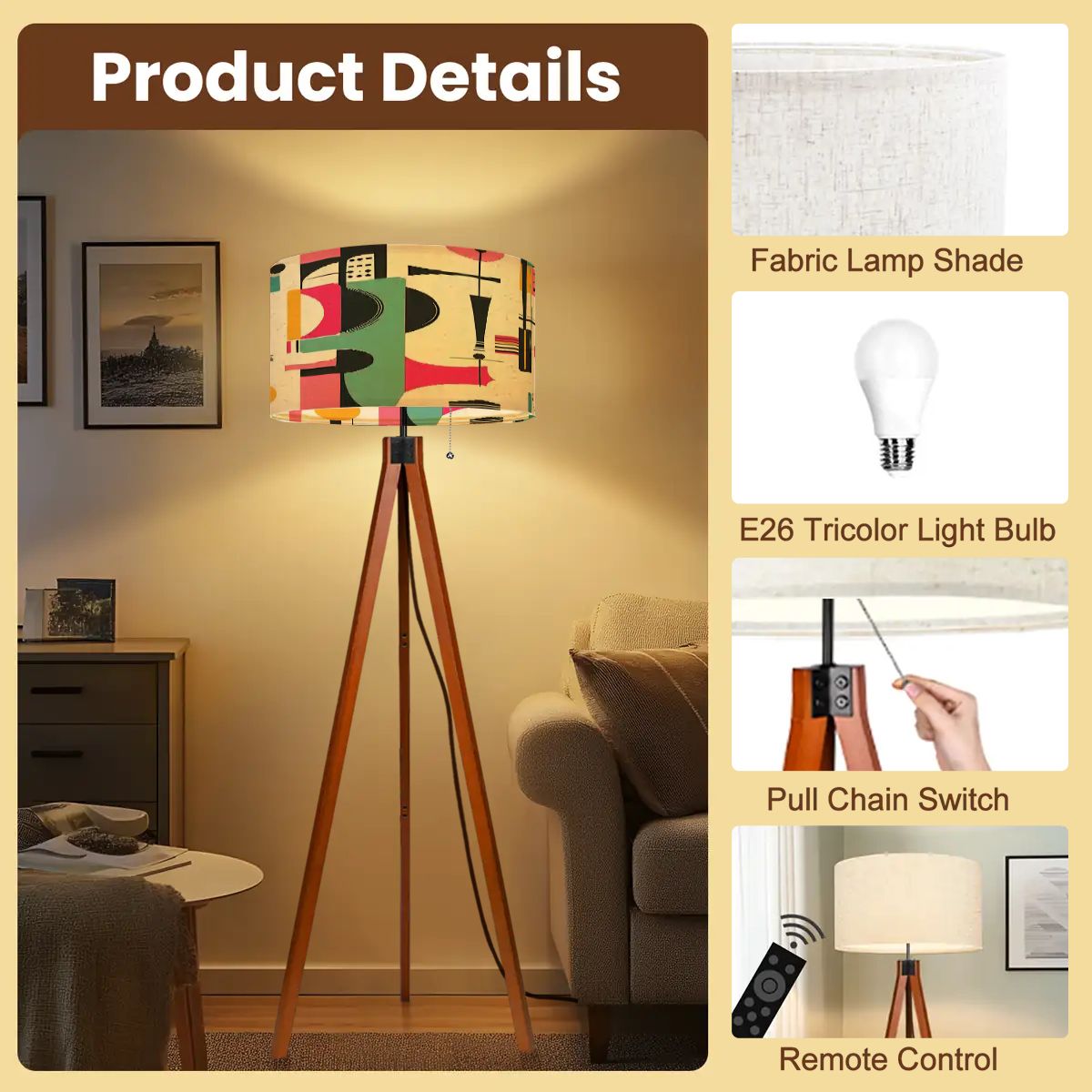 Kate McEnroe New York Mid Century Modern Abstract Atomic Tripod Floor LampTripod Floor Lamps60yODp3Z9D