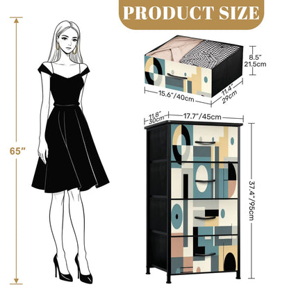 Kate McEnroe New York Mid Century Modern Abstract Bauhaus Geometric 4 Drawer ChestDressersQKZG6WQJge