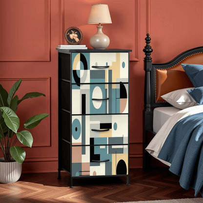 Kate McEnroe New York Mid Century Modern Abstract Bauhaus Geometric 4 Drawer ChestDressersQKZG6WQJge